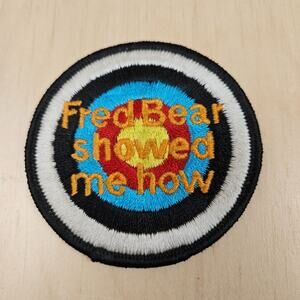 RARE VTG Fred Bear Showed Me How Embroidered Target Patch Round 3 Hunter Bow
